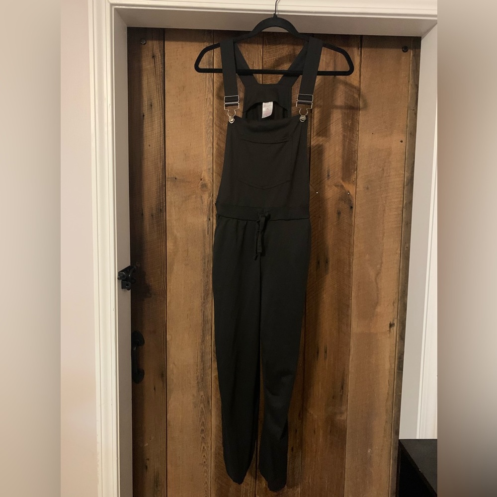 Black overall pants